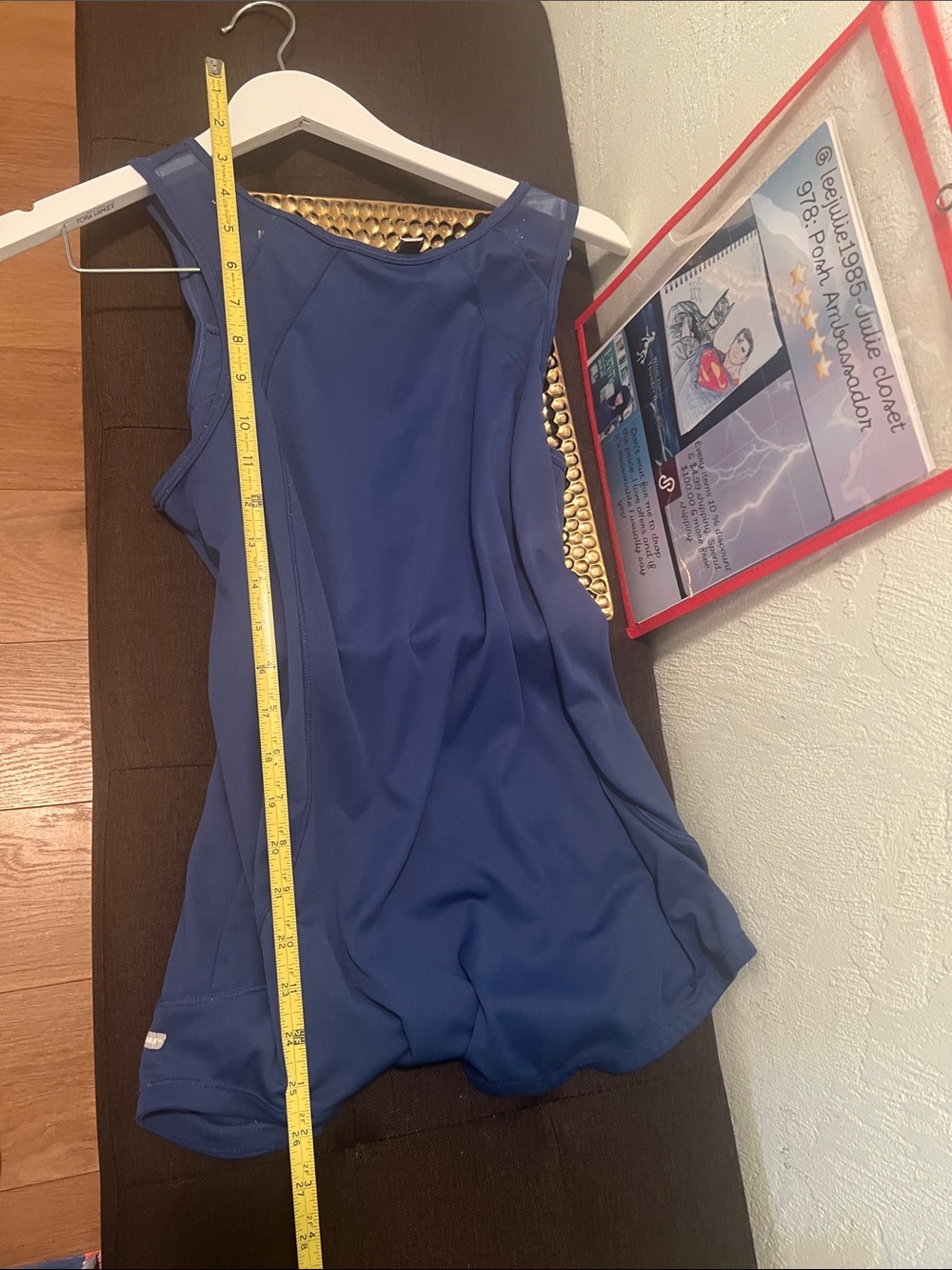 #2460** Dark Blue Sleeveless Athletic Tank - Picture 4 of 16